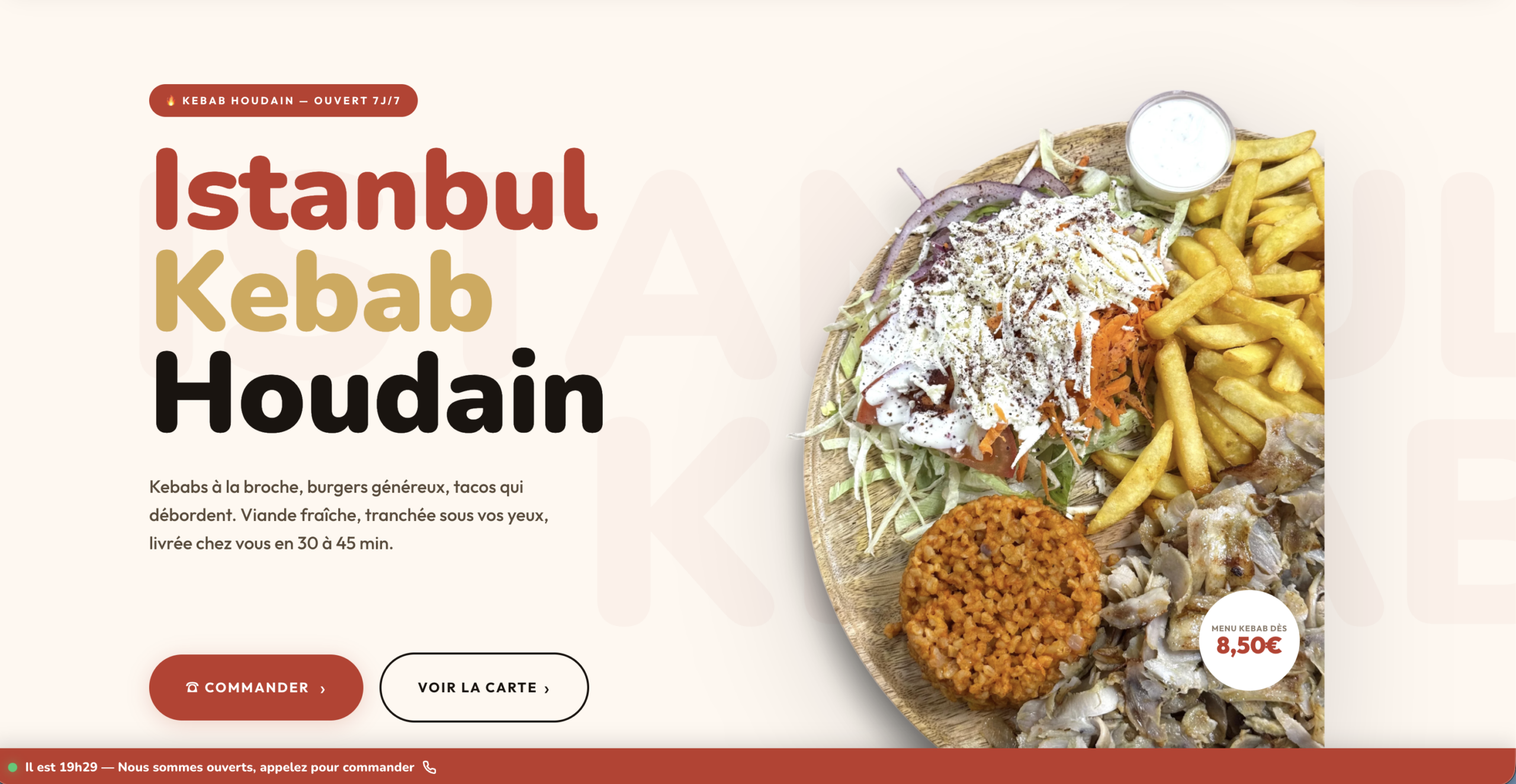 Site Istanbul Kebab Houdain, réalisation Louarn